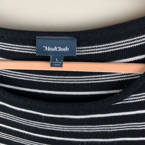 ModCloth Stripped Blouse with Cute Sleeves - Picture 3 of 6